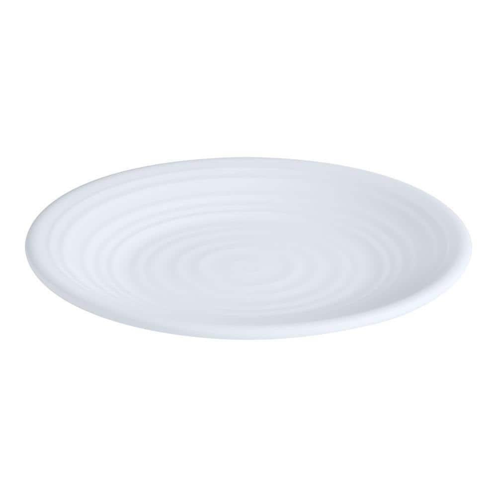 StyleWell Taryn Melamine Salad Plates in Ribbed Solid White (Set of 6) FF5879WHT