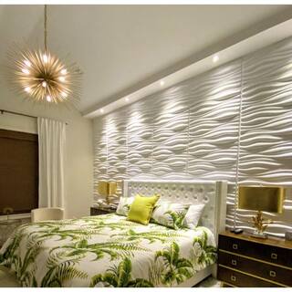 Art3d 31.5 in. x 24.6 in. White 3D Wall Panels for Interior Wall Decor in Living Room Bedroom (32 sq. ft.Box) A10hd801