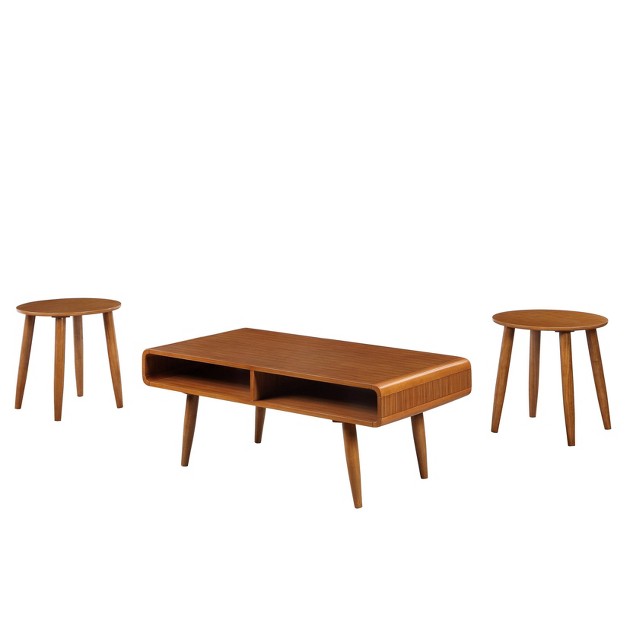 3pc Svenska Occasional Table Set Walnut Boraam