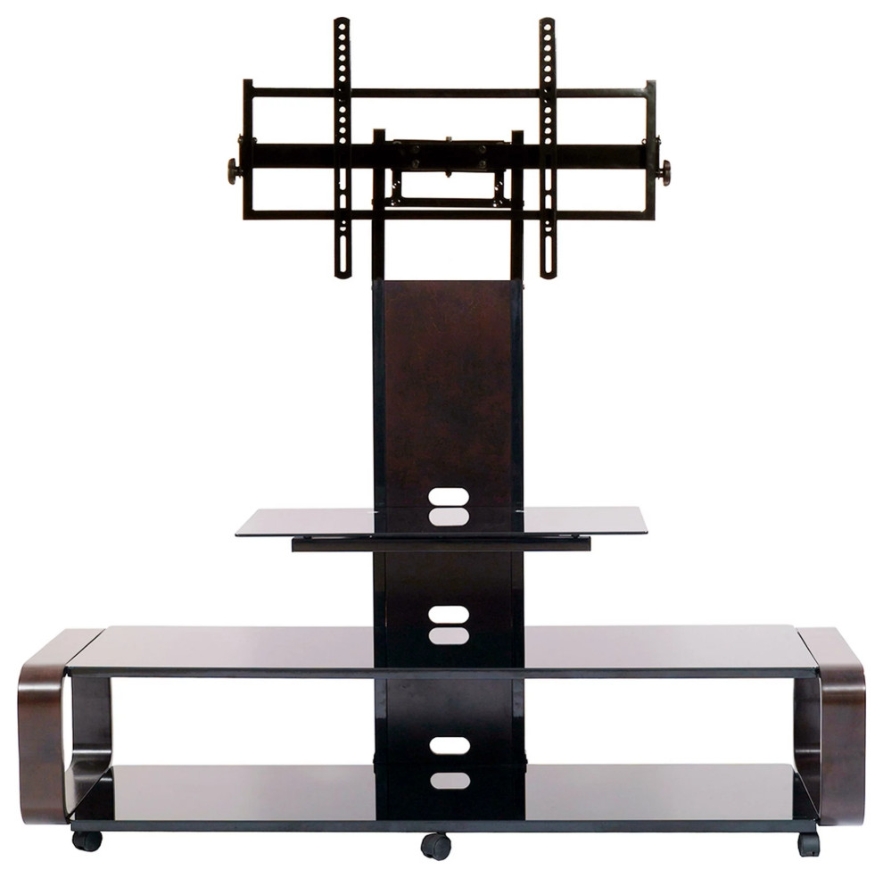 Contemporary TV Console  Mounting System  ampOpen Compartments  Espresso/Black   Contemporary   Entertainment Centers And Tv Stands   by Declusia  Houzz