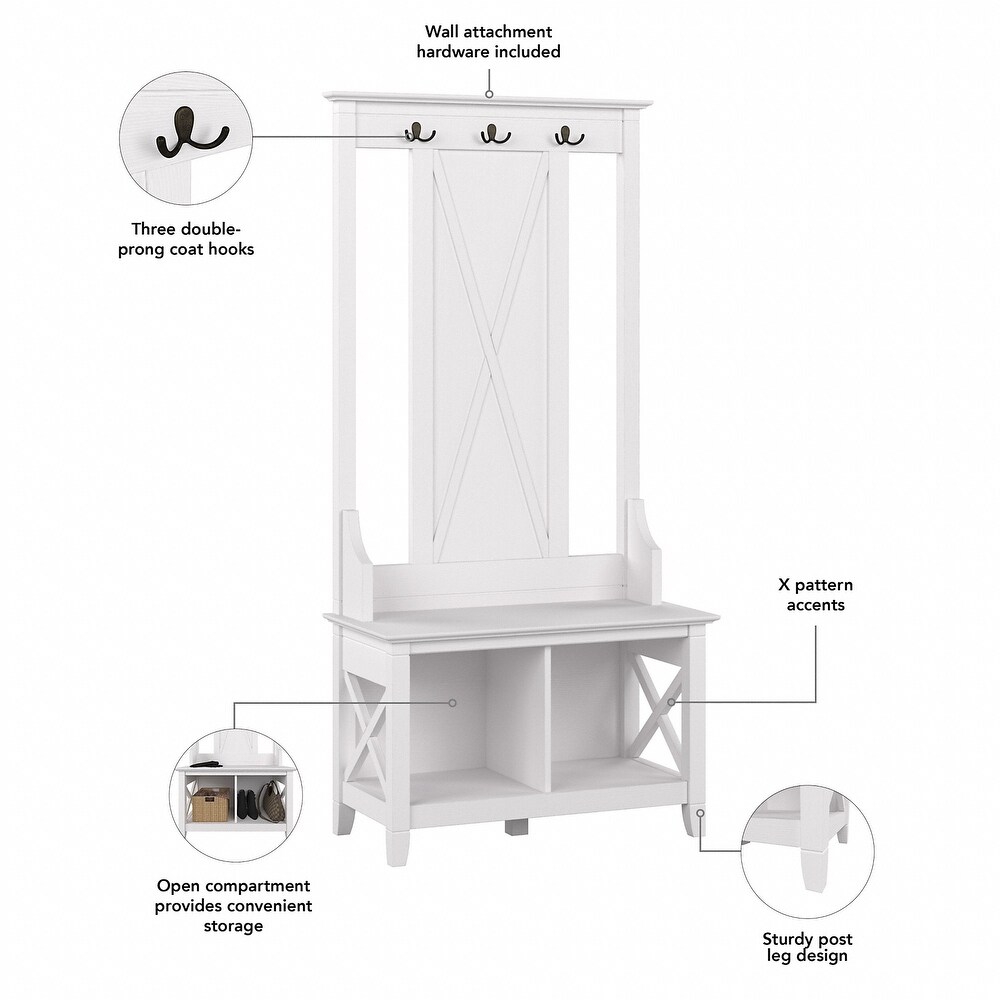 Key West Entryway Storage Set with Armoire Cabinet by Bush Furniture