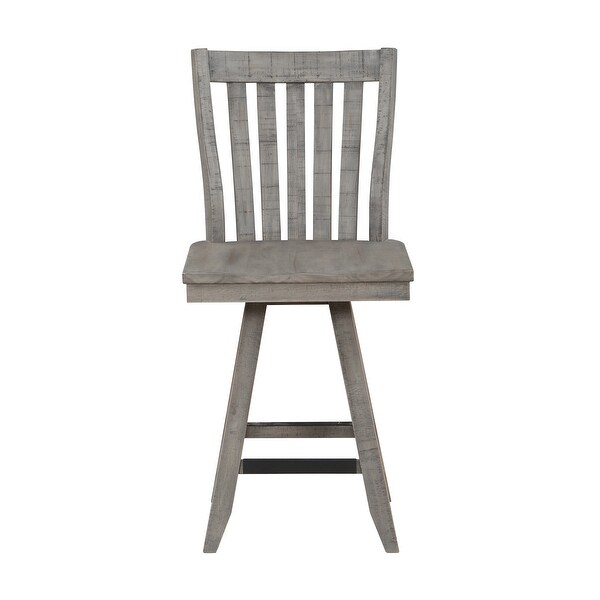 Somette Keystone Grey with a Brown Undertone Counter Height Swivel Barstool