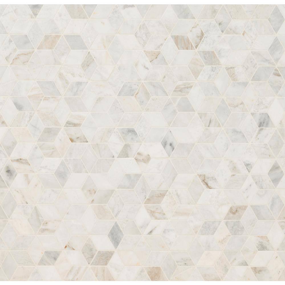 MSI Arabescato Carrara Venato Cube 11.75 in. x 12 in. Mixed Marble Floor and Wall Tile (9.8 sq. ft.Case) ARAVEN-CUBEHC