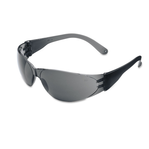 MCR Safety Checklite Scratch-Resistant Safety Glasses， Gray Lens， 12/Box (CL112BX)