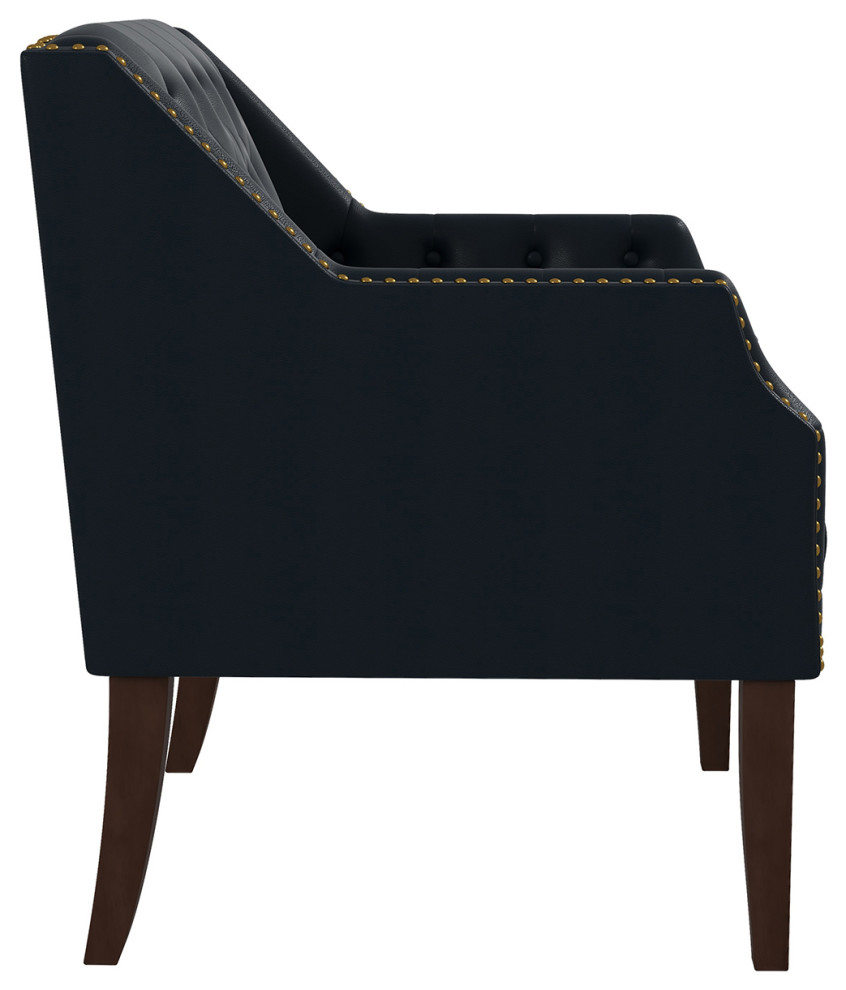 Vegan Leather Armchair  Set of 2   Transitional   Armchairs And Accent Chairs   by Karat Home  Houzz