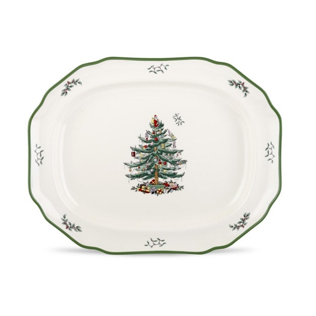 Spode Christmas Tree Sculpted Platter 19 Inch