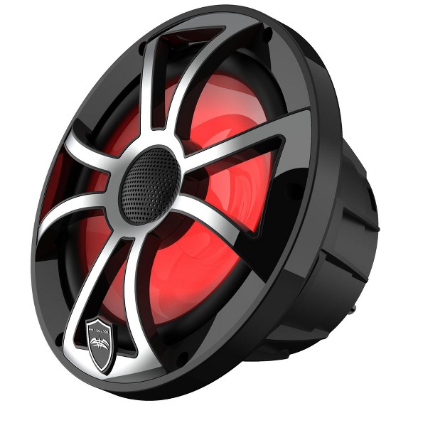 Wet Sounds Revo 8 xsb ss Black Xs Stainless Overlay Grill 8 Inch Marine Led Coaxial Speakers pair