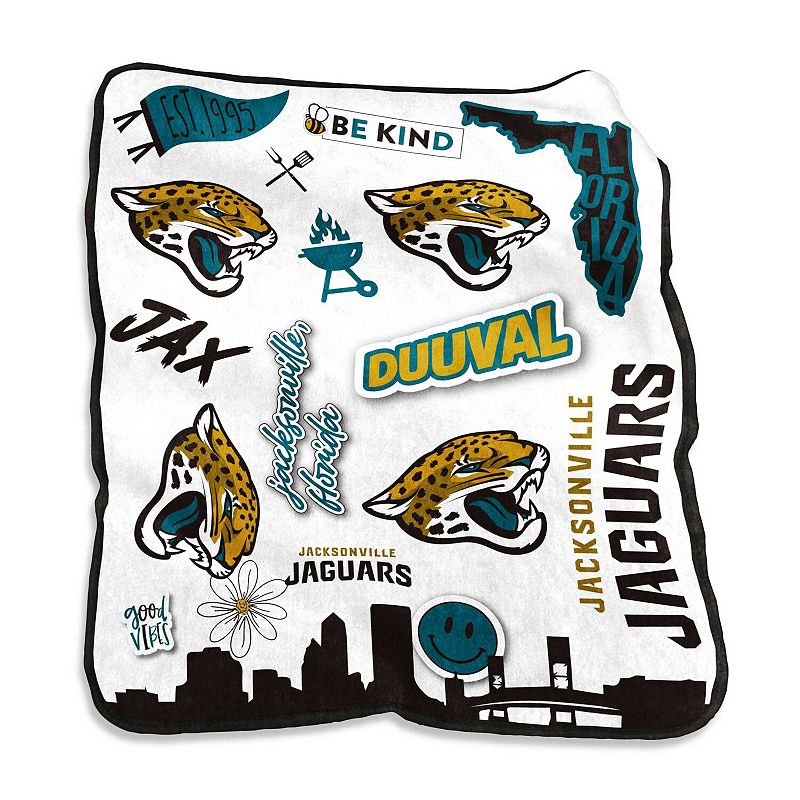 Jacksonville Jaguars 50'' x 60'' Native Raschel Plush Throw Blanket