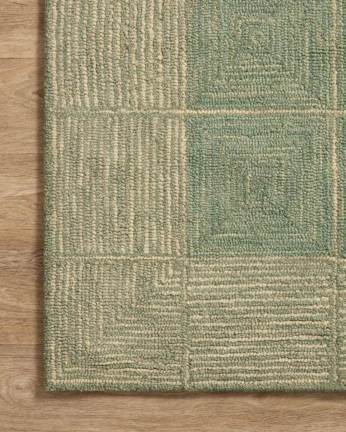 Francis Hooked Green/Natural Rug