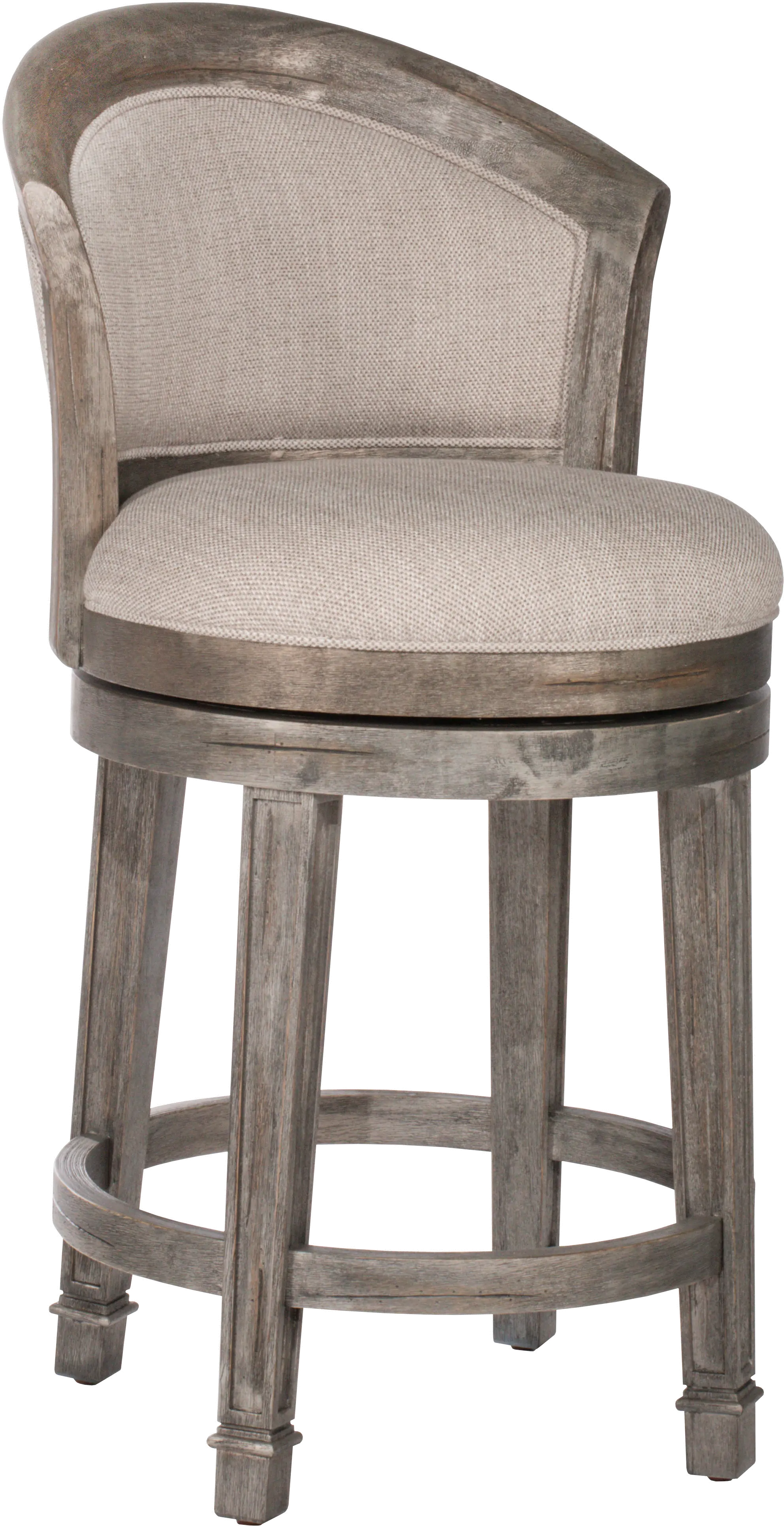 Monae Traditional Distressed Dark Gray Wood Swivel Counter Height Stool