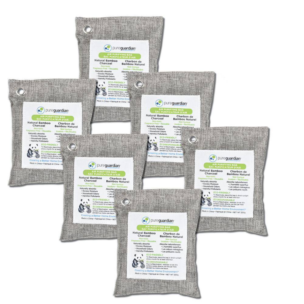 Pure Guardian Air Purifying Bamboo Charcoal Bag 7.1 oz (6-Pack) CB2006PK