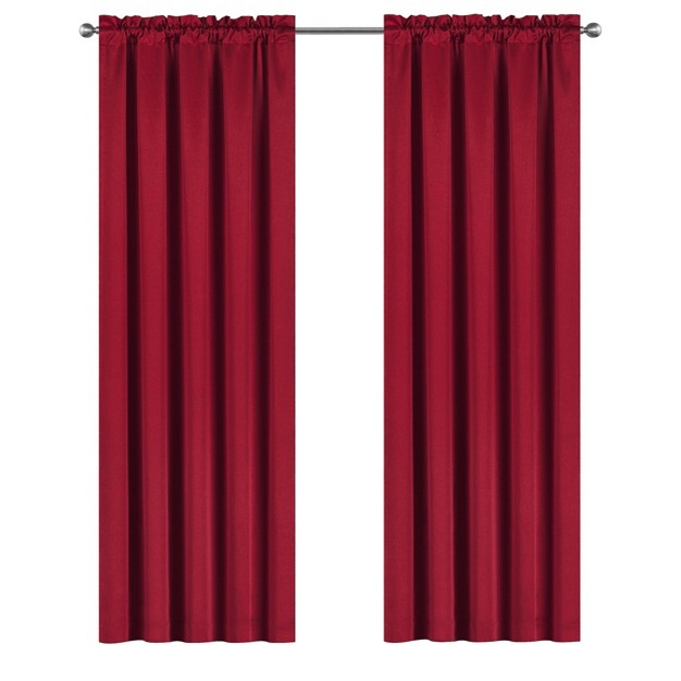 Kate Aurora Set Of 2 Piece Crinkle Sheer Rod Pocket Christmas Curtain Panels 84 In Long