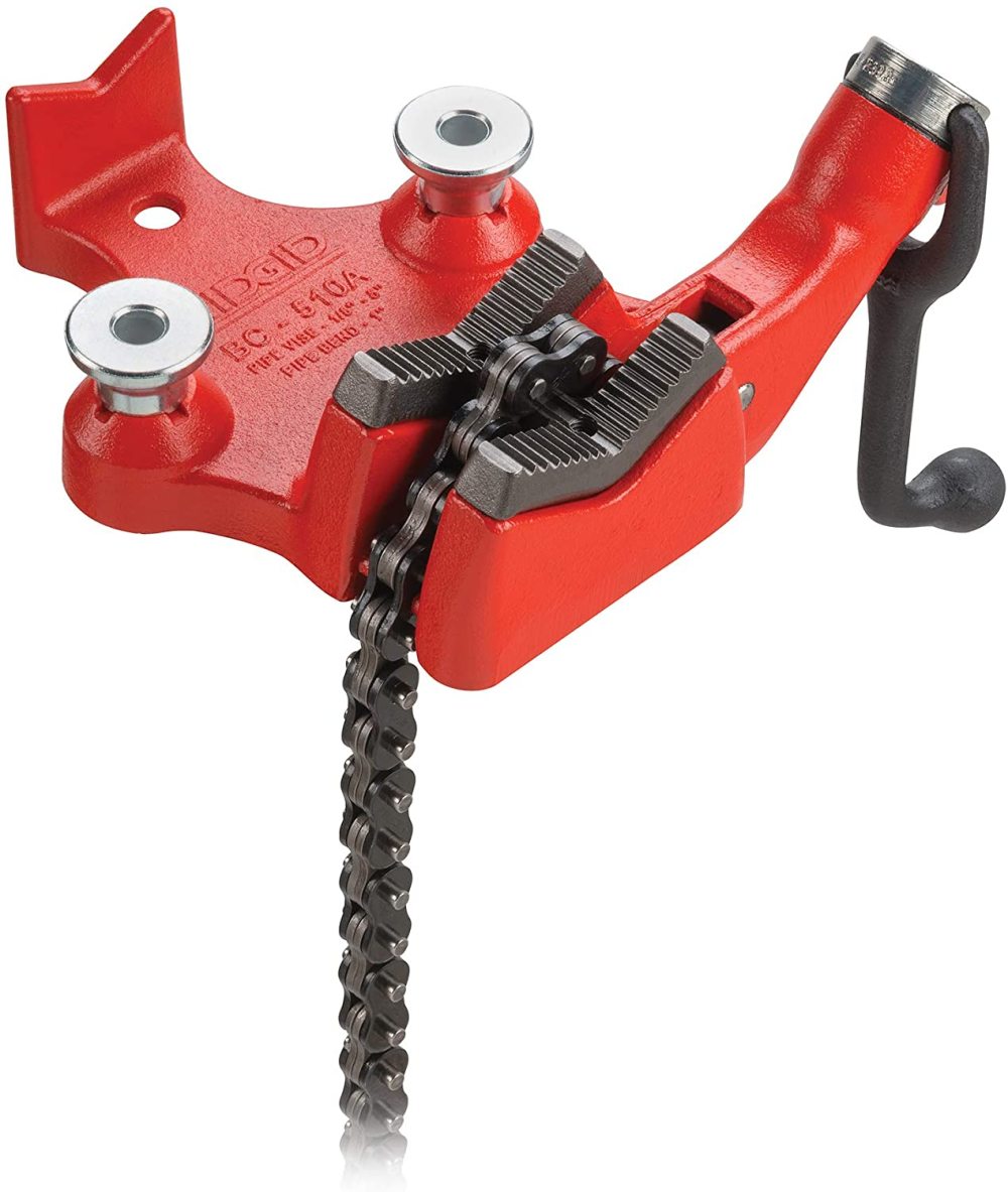 Ridgid 1/8 - 5 Inch Cast Iron Top Screw BC510 Bench Chain Vise 40205 from Ridgid