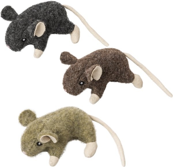 Ethical Pet Wool Mouse Willie Cat Toy， Color Varies