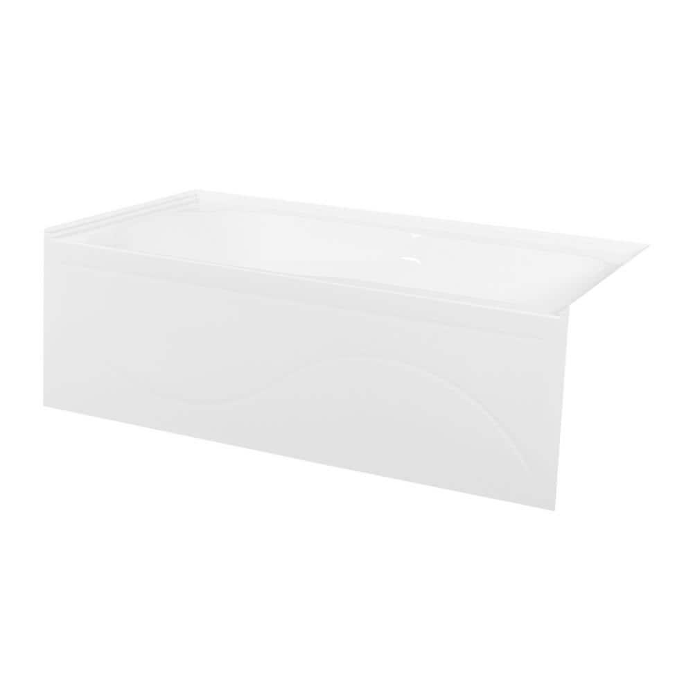 Kingston Brass Aqua Eden Margaret 60 in Acrylic RightHand Drain Rectangular Alcove Bathtub in White