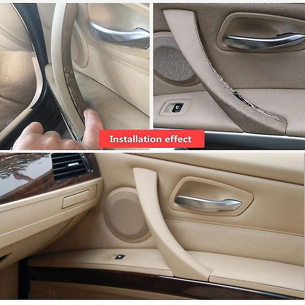 Car Left Interior Door Pull Handle With Cover Trim Replacement For- 3 Series E90 E91 E92 2004-2012