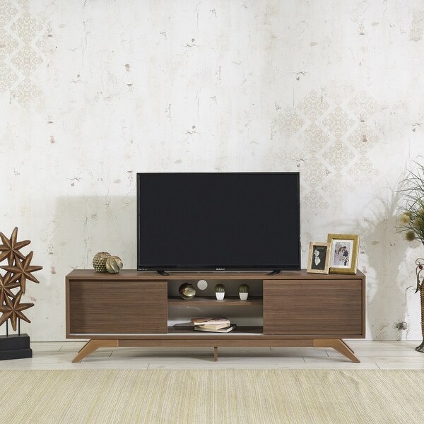 67'' TV Stand Cabinet with 2 Sliding Door and 2 Shelves， Fits to 65'' TVs