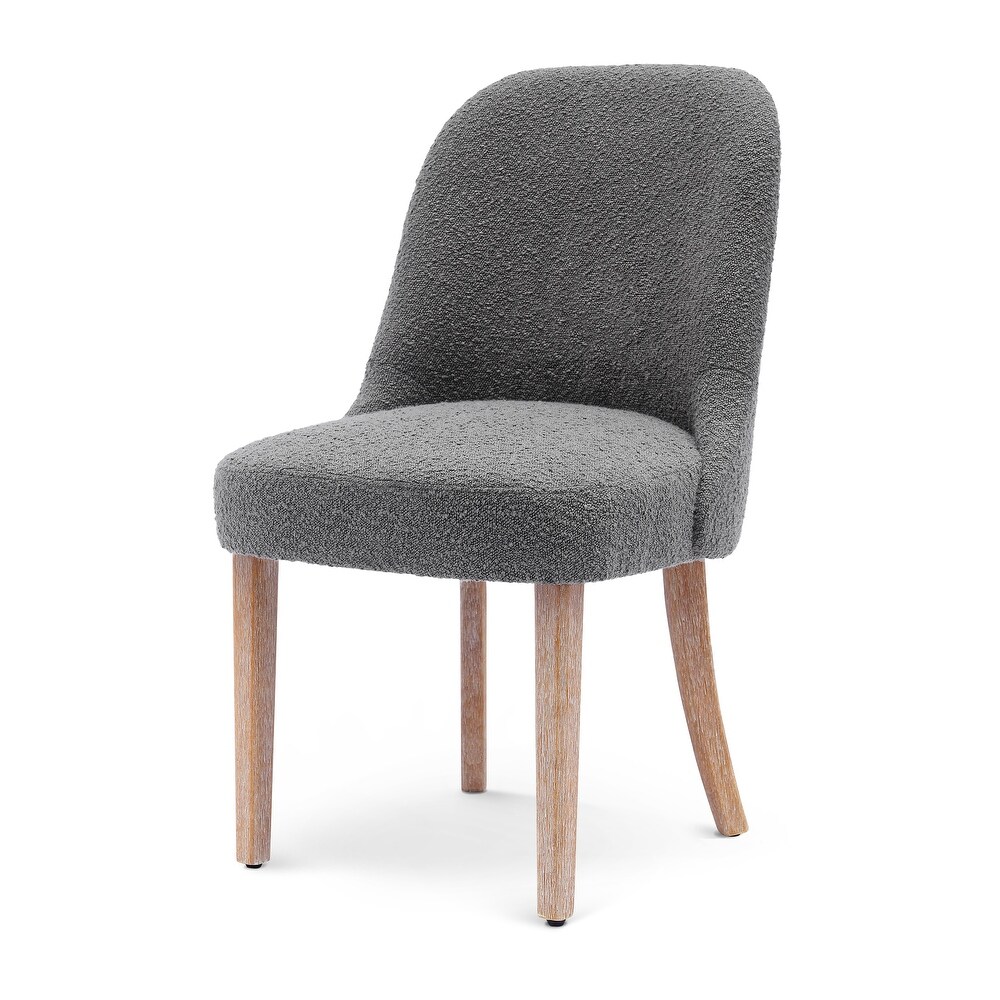 Boucle Polyester Upholstered Side Chair   Water/ Stain Resistant