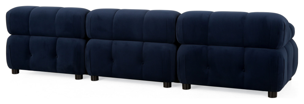 Kildare Velvet 3 Seater Modular Tufted Sofa   Contemporary   Sofas   by GDFStudio  Houzz