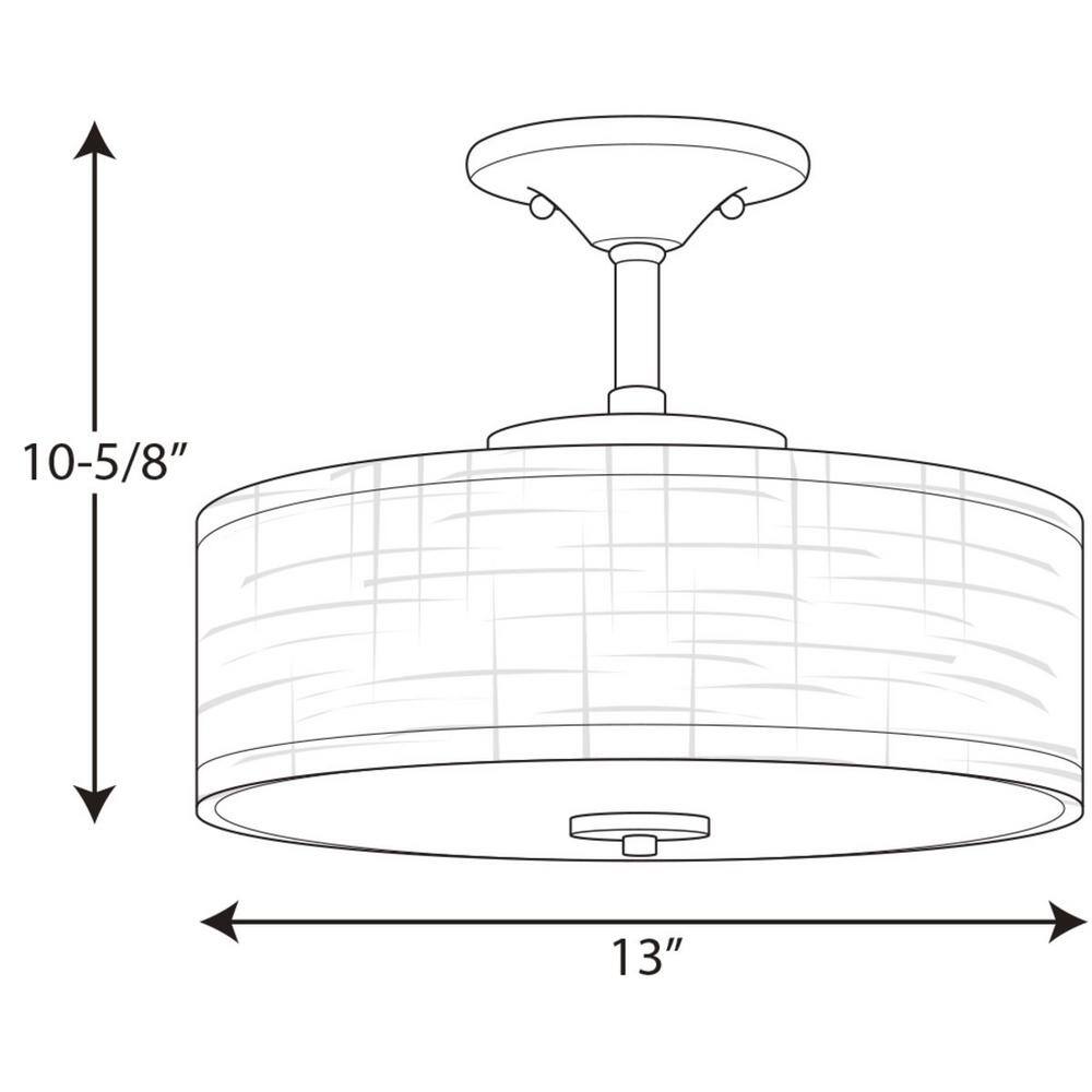 Progress Lighting Inspire Collection Graphite Integrated LED Semi-Flush Mount P350134-143-30