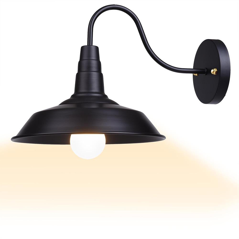 Yescom 10 in Industrial Black Wall Sconce Wall Light 1 Light