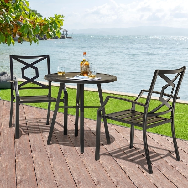 NUU GARDEN Outdoor 3Piece Iron Bistro Set