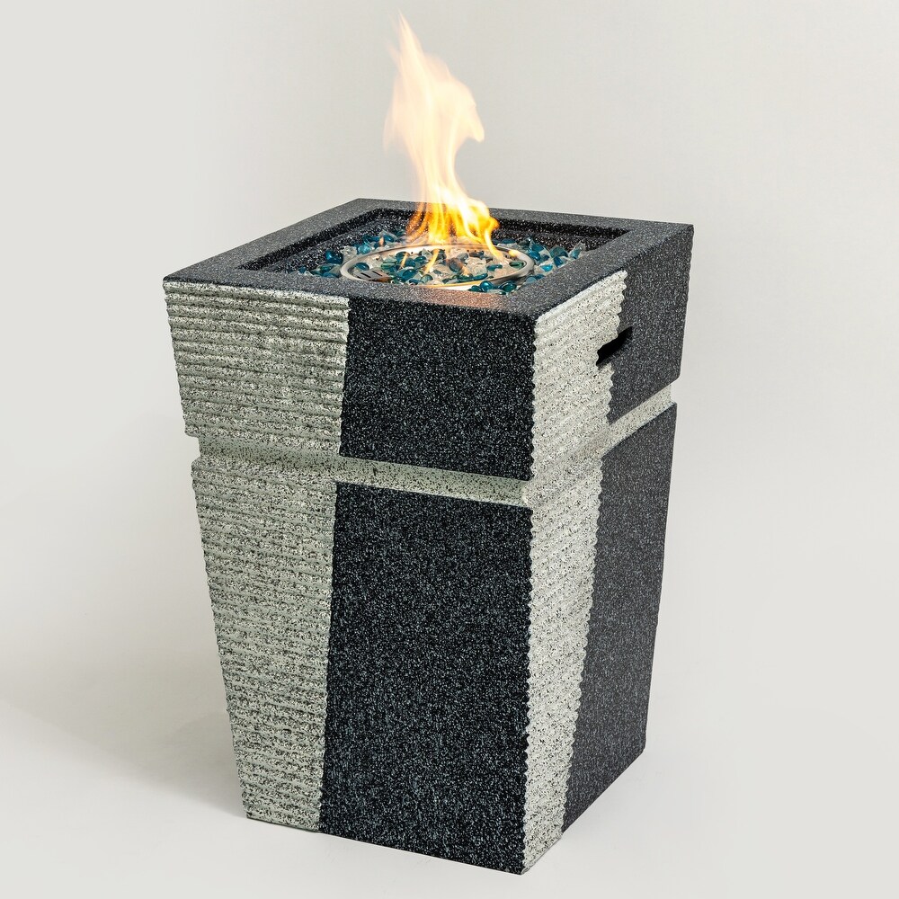 Outdoor Concrete Fire Pit  Light Grey Blue