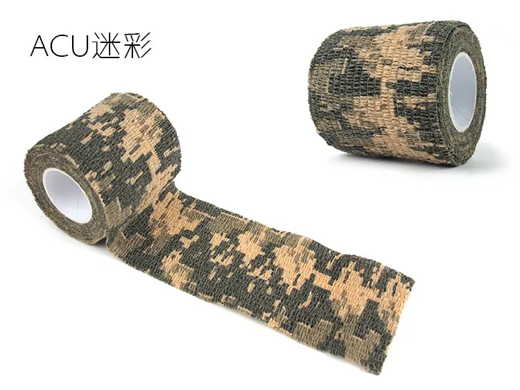 Non adhesive Self adhesive Stretchable Non woven Outdoor Camouflage Tape Outdoor Camping Riding Tape