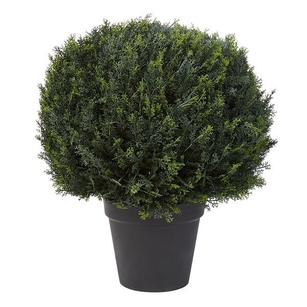 23Inch Artificial Cypress TopiaryBall Style Faux Plant in Sturdy Pot