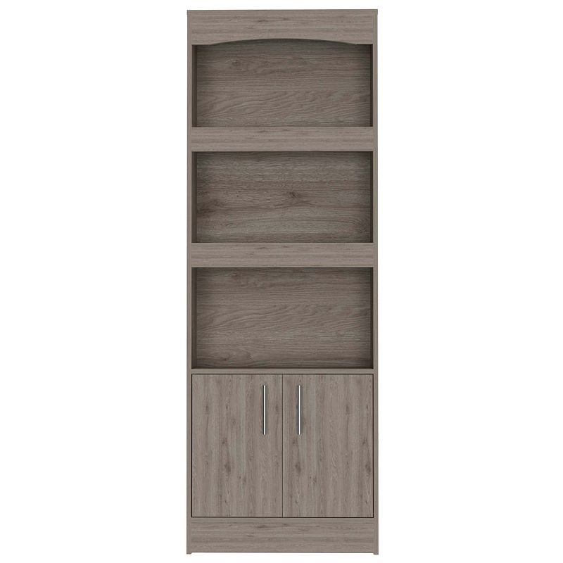 Durango Bookcase， Three Shelves， Double Door Cabinet