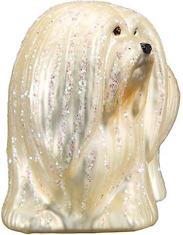 Old World Christmas Lhaso Apso Glass Tree Ornament