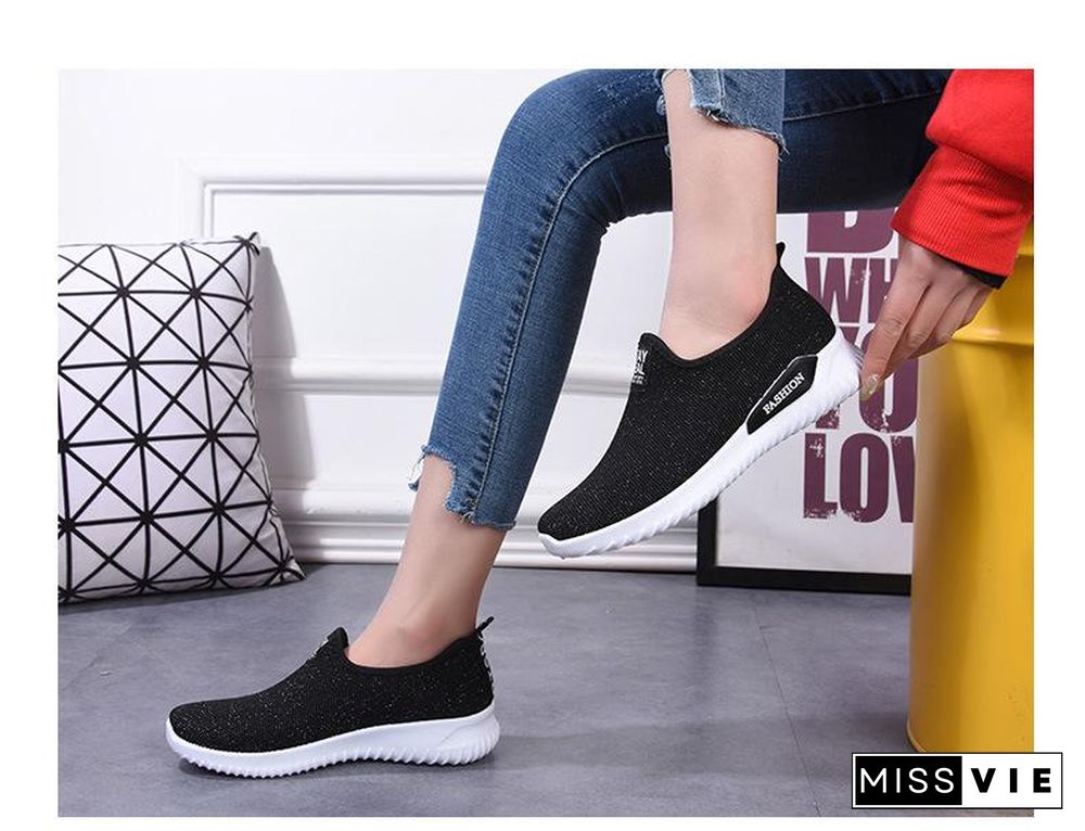 Women Sneakers Fashion Sock Shoes Female Vulcanized Shoes Casual Slip On Flats