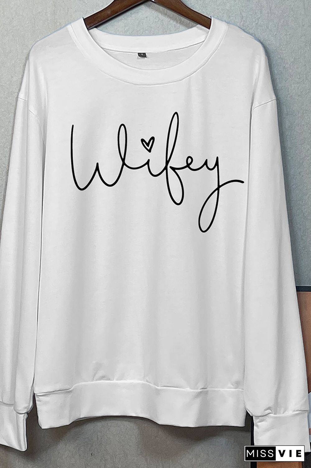 Wifey Print Long Sleeve Sweatshirts Women Wholesale