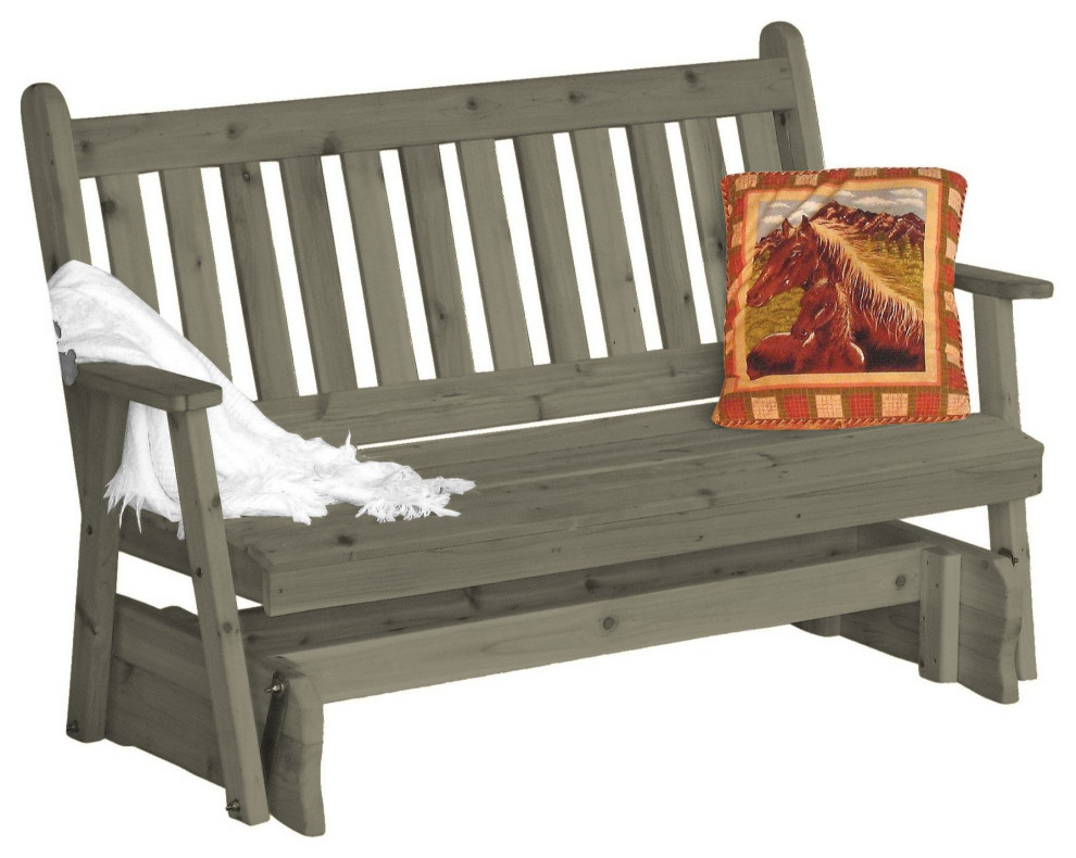 Pine Traditional English Glider   Rustic   Outdoor Benches   by Furniture Barn USA  Houzz