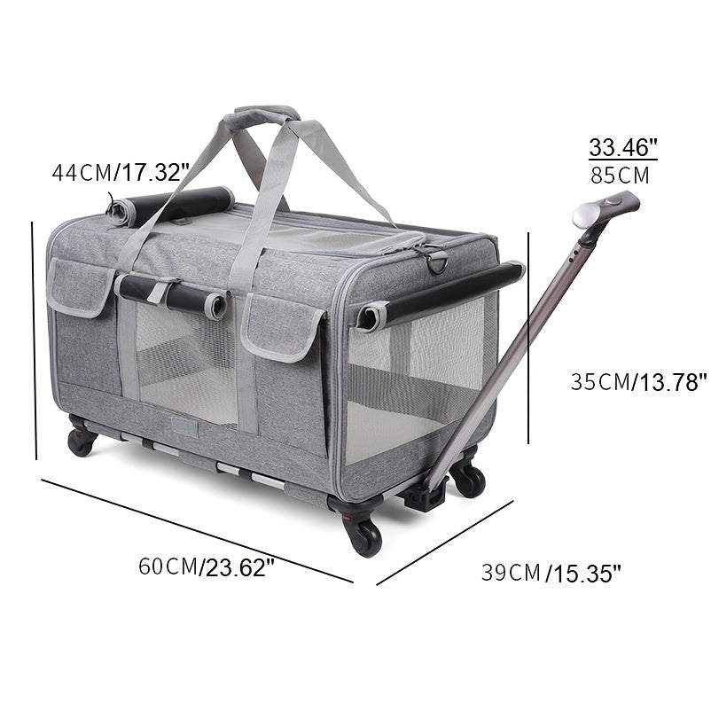 Portable Pet Carrier Bag， Pet Carrier Stroller For Small Medium Dogs and Cats， Outdoor Pet Trolley