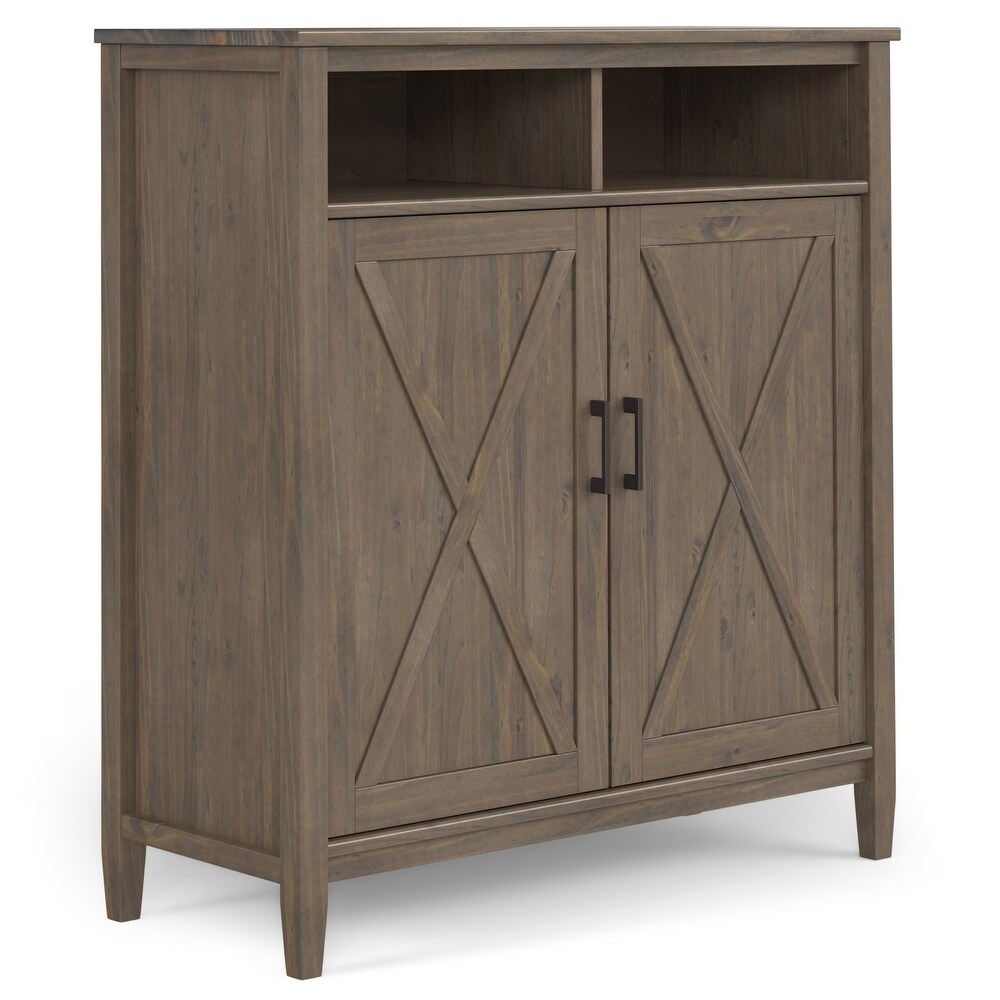 WYNDENHALL Cantina SOLID WOOD 39 inch Wide Transitional Medium Storage Cabinet in Smoky Brown   16\