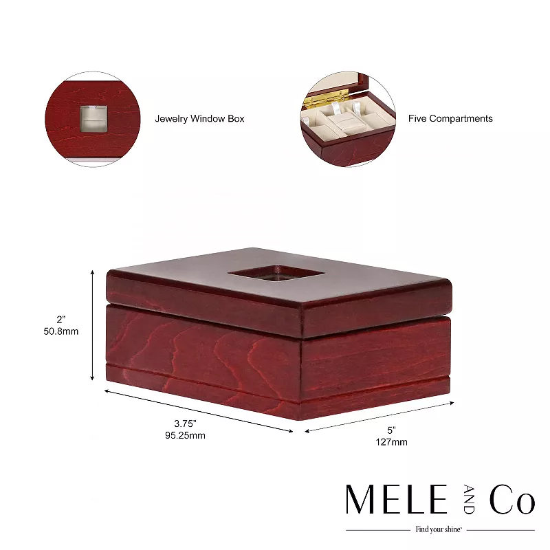 Mele and Co. Liz Wooden Jewelry Box in Cherry