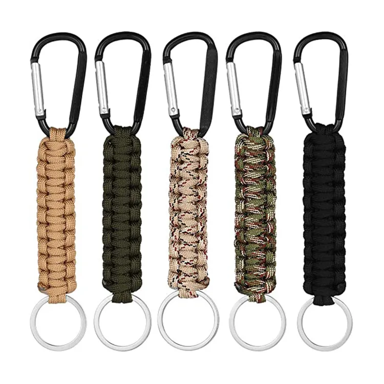 Custom Braided Tactical Paracord Keychain with Carabiner for Keys Camping And Hiking