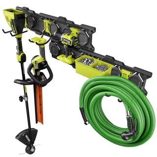 RYOBI 40V HP Brushless 600 CFM 155 MPH Blower  Carbon Fiber String Trimmer wLINK Wall Storage Kit- 4.0 Ah Battery  Charger RY40960-ST