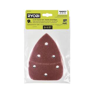 RYOBI 9-Piece 5-12 in. Corner Cat Sand Paper Assortment Set - 60 120 and 220 Grit A21C901