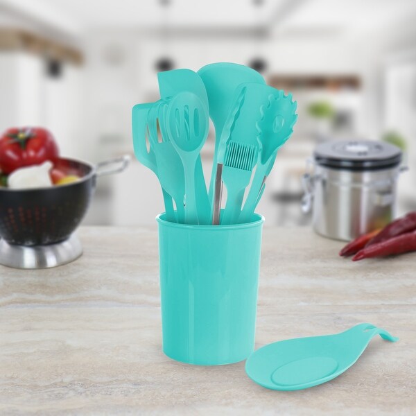 12 Piece Turquoise Silicone Cooking Utensils