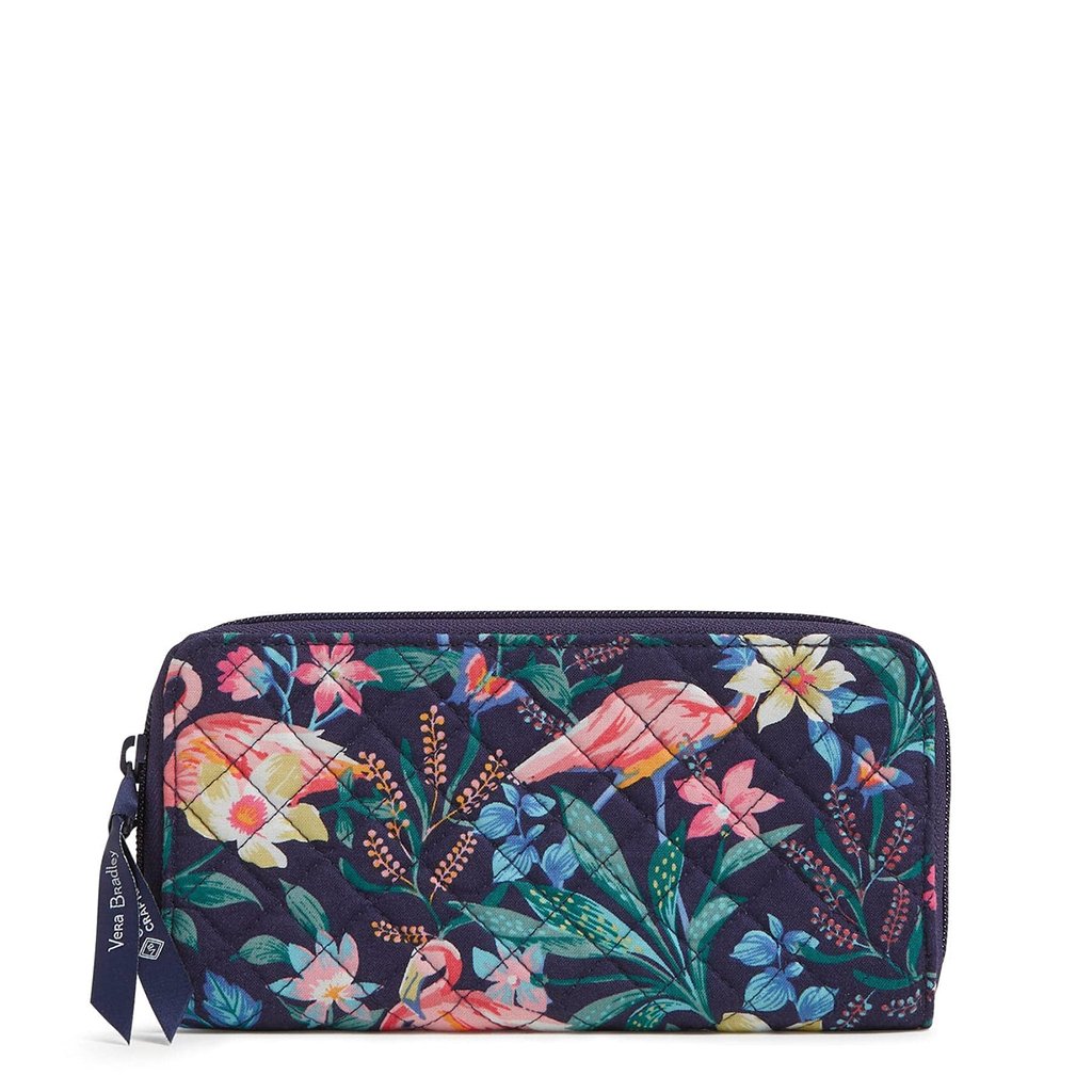 Vera Bradley  RFID Jordin Continental Wallet in  Flamingo Garden