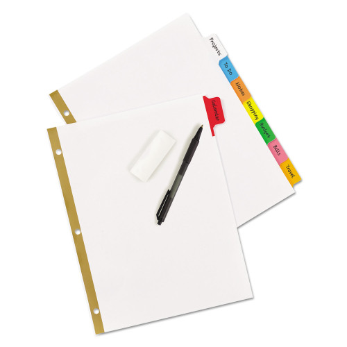 Avery Write and Erase Big Tab Paper Dividers， 8-Tab， Multicolor， Letter (23079)