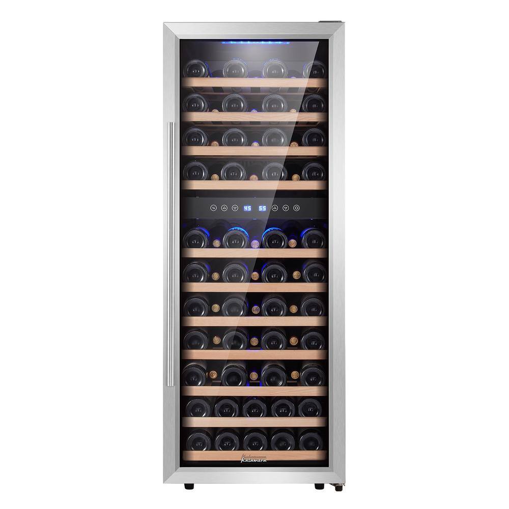 Kalamera 73 Bottle Compressor Wine Cooler Dual Zone with Touch Control - Frost Free - Free standing KRC-73DZF