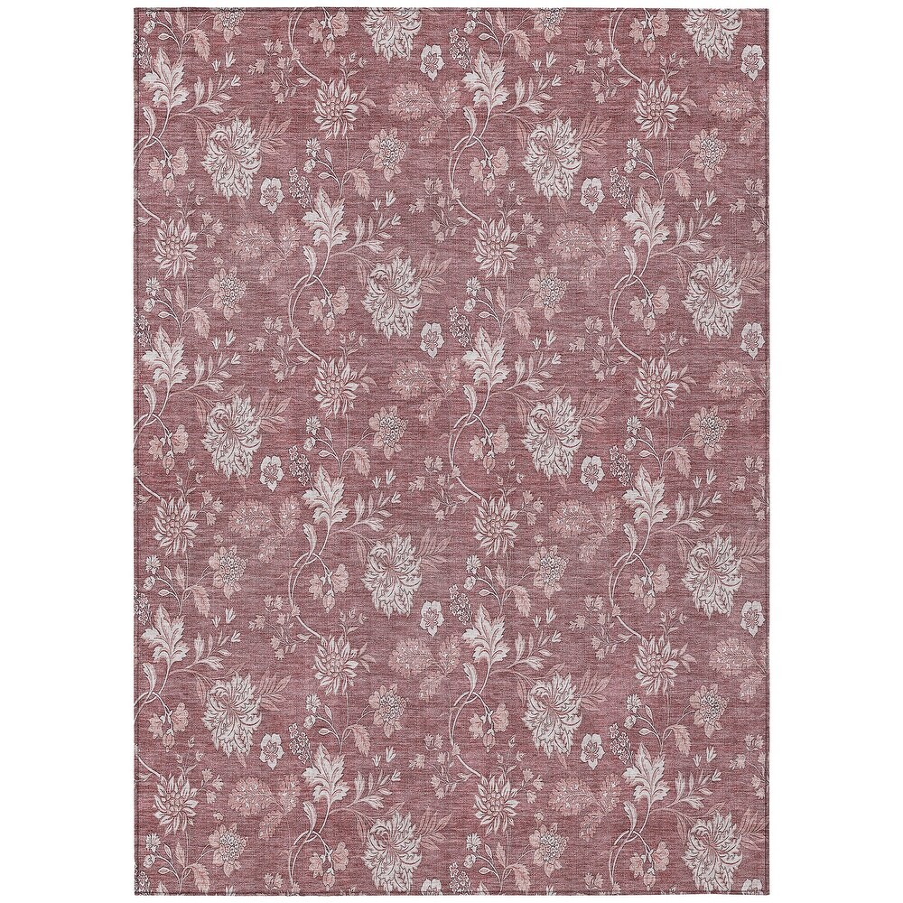 Machine Washable Indoor/ Outdoor Chantille Floral Farmhouse Rug