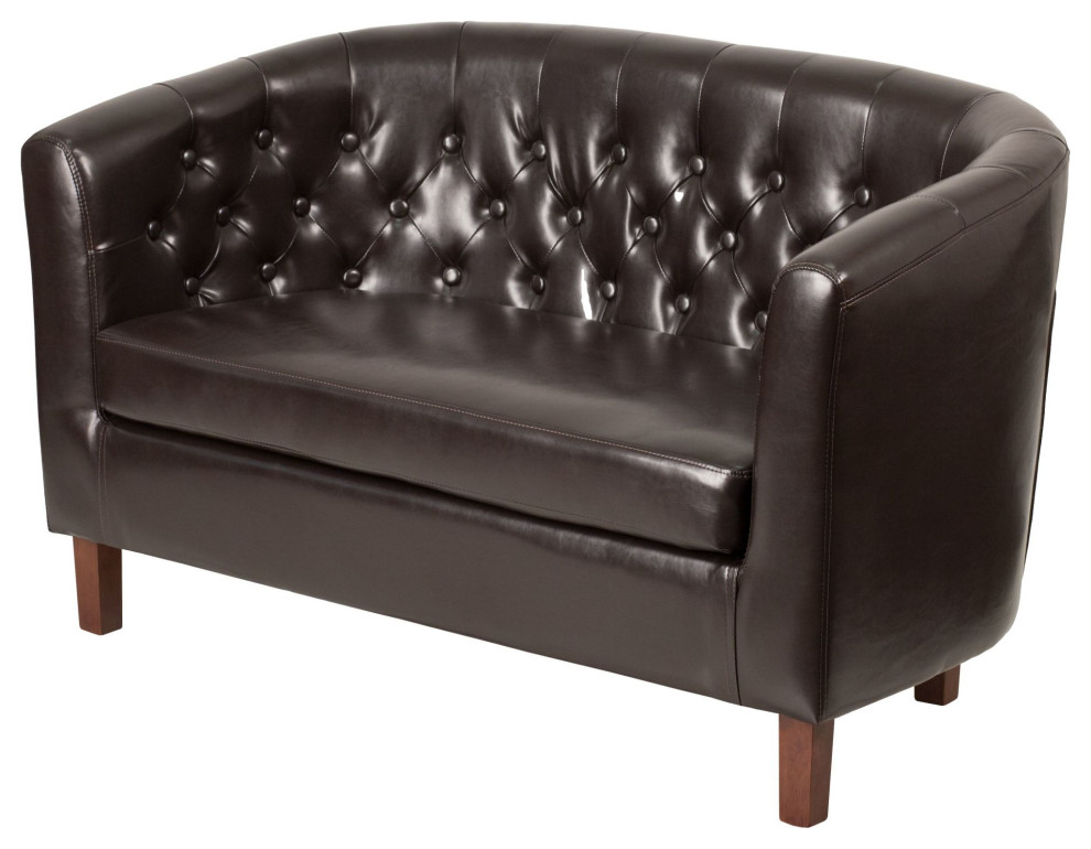 Roseto FFIF92883 49.5 quotW Leather Loveseat   Loveseats   by Buildcom  Houzz