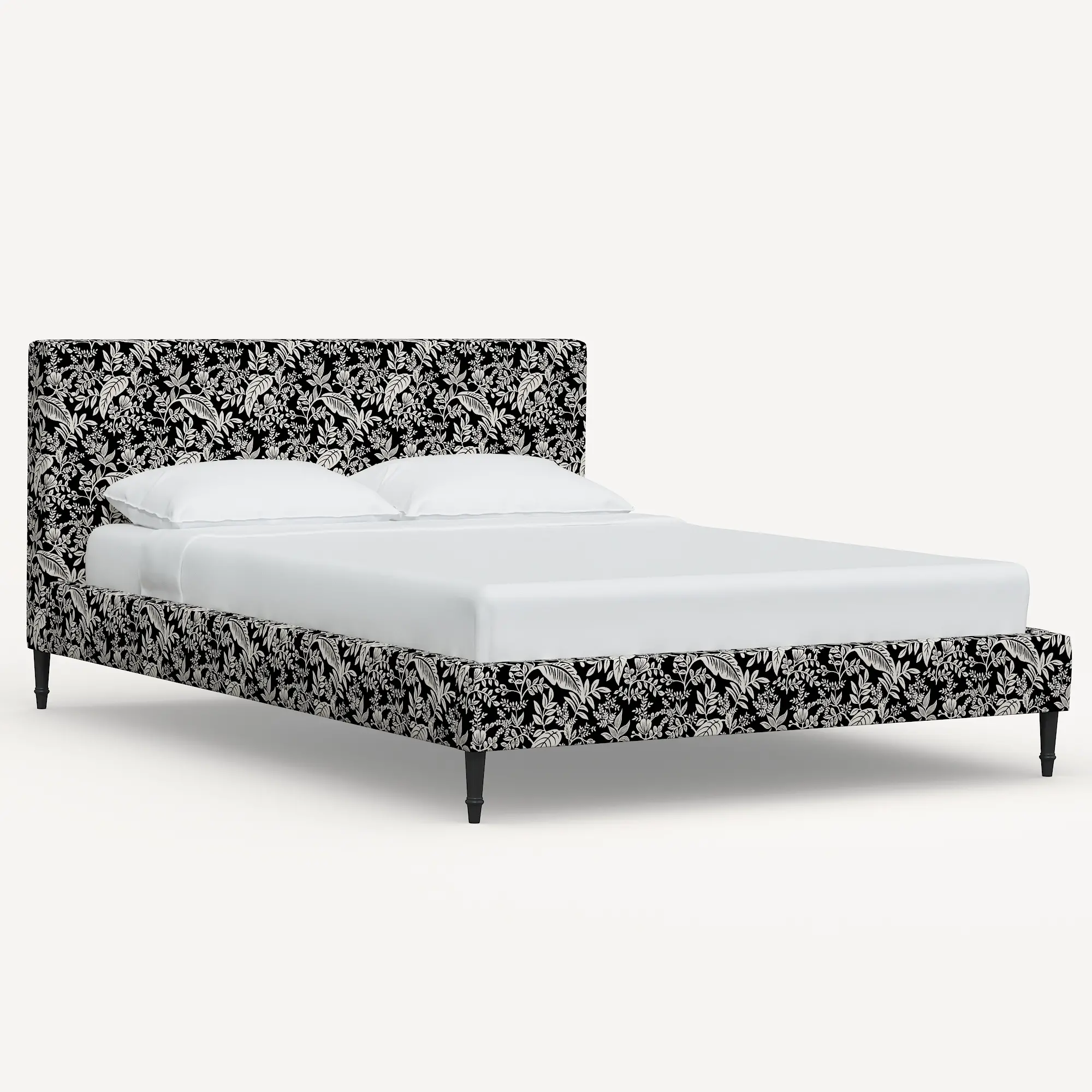 Rifle Paper Co Elly Canopy Black and Cream Twin Platform Bed