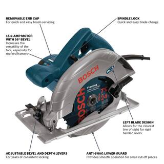 Bosch 15 Amp 7-14 in. Corded Circular Saw with 24-Tooth Carbide Blade CS5