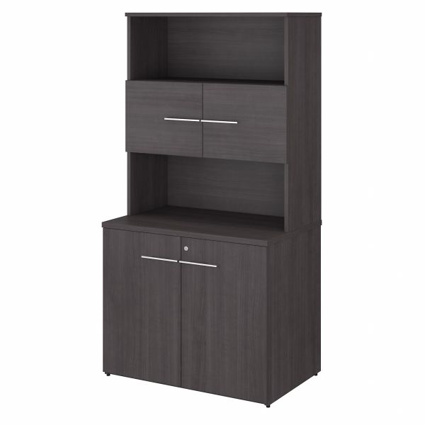 Bush Business Furniture Office 500 36W Tall Storage Cabinet with Doors and Shelves in Storm Gray