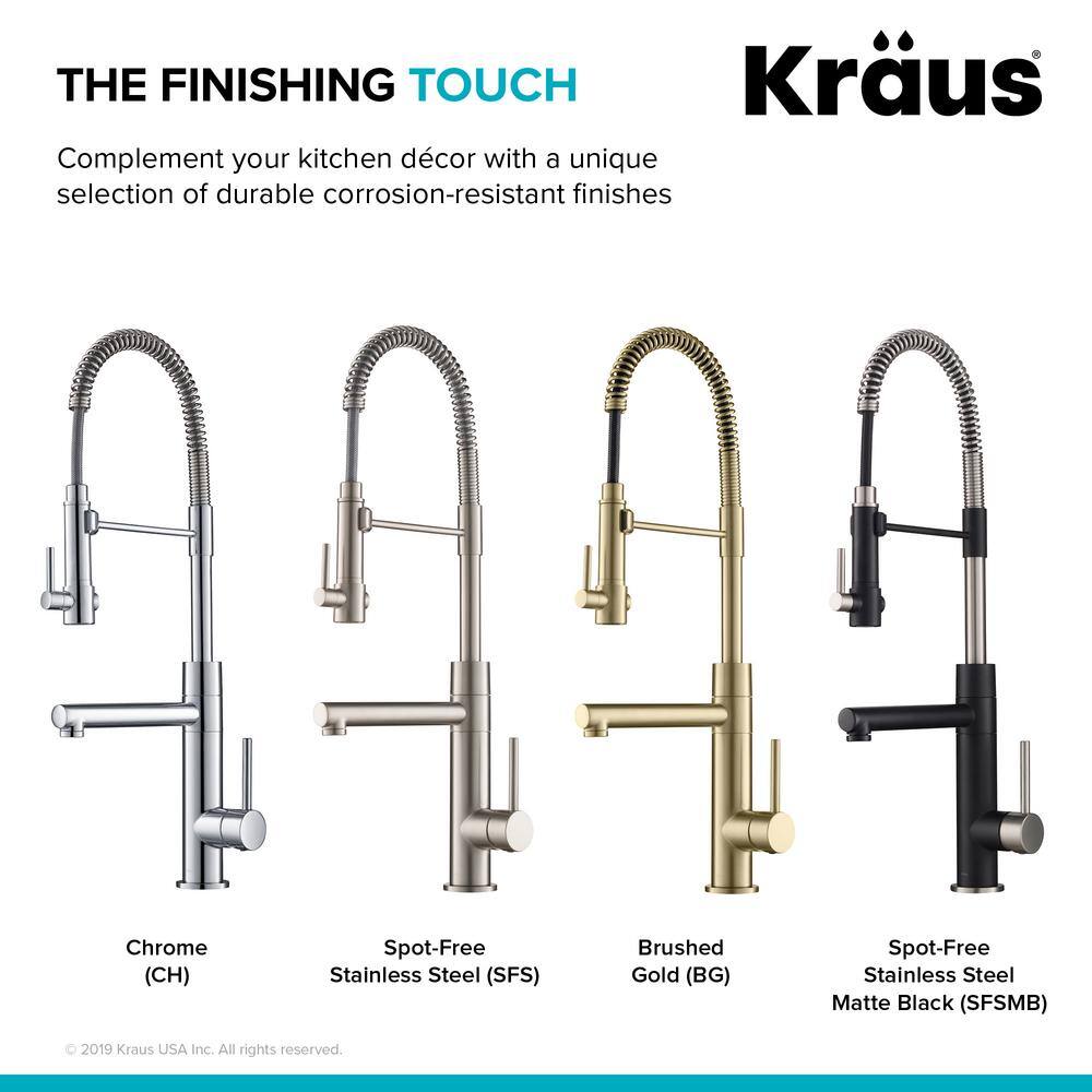 KRAUS Artec Pro Single Handle Pull Down Sprayer Kitchen Faucet with Pot Filler in Spot Free Stainless SteelMatte Black KPF-1603SFSMB